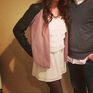 Bar III mixed material blazer